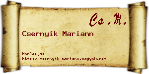Csernyik Mariann névjegykártya